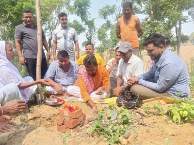 पर्सास्थित नेपाल रेडक्रस सोसाइटी महुवन उपशाखाको कार्यालय भवनको शिलान्यास